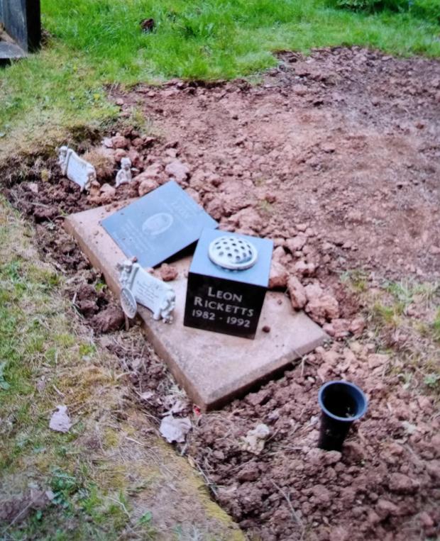 Free Press Series: The debris was reportedly left on Leon's grave since September. Picture: Cheryl Downes.